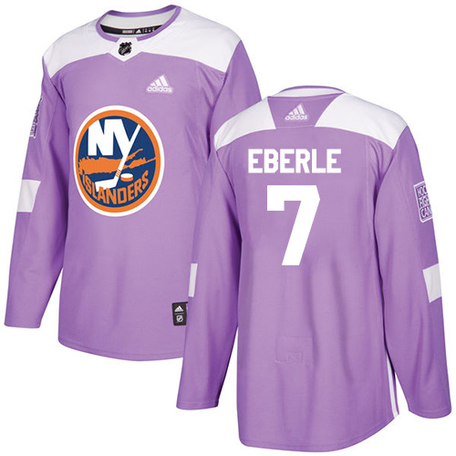 Adidas Islanders #7 Jordan Eberle Purple Authentic Fights Cancer Stitched Youth NHL Jersey